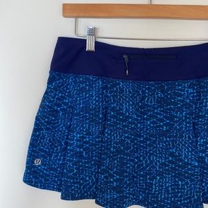 EUC Lululemon Pace Rival Skirt 8R Samba Snake Hero Blue